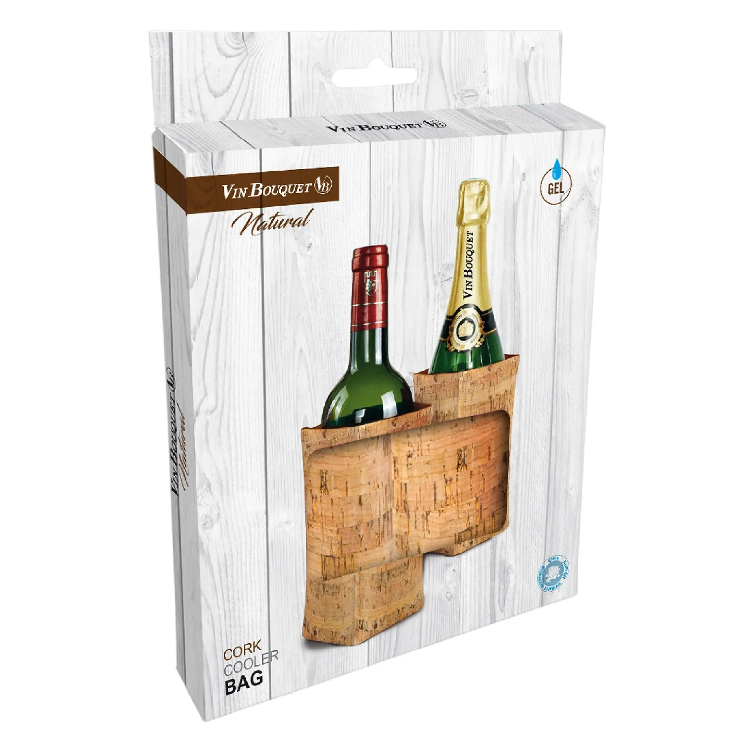 VinBouquet Custodia refrigerante per vino in sughero naturale