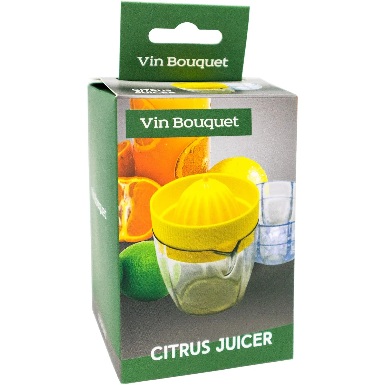 VinBouquet Spremiagrumi Manuale Giallo con Serbatoio