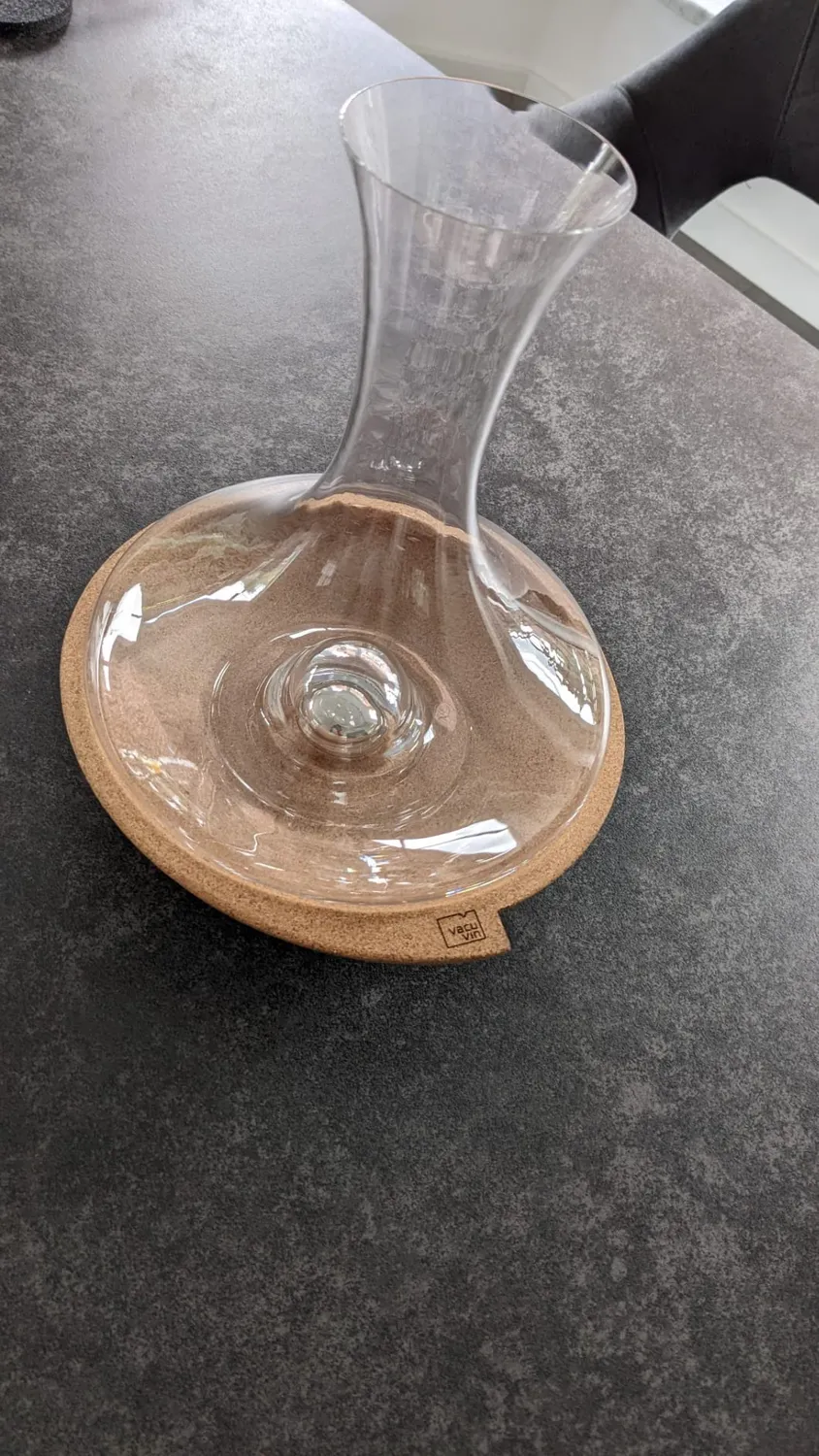 Vacuvin Decanter Vino Girevole Cristallo e Sughero