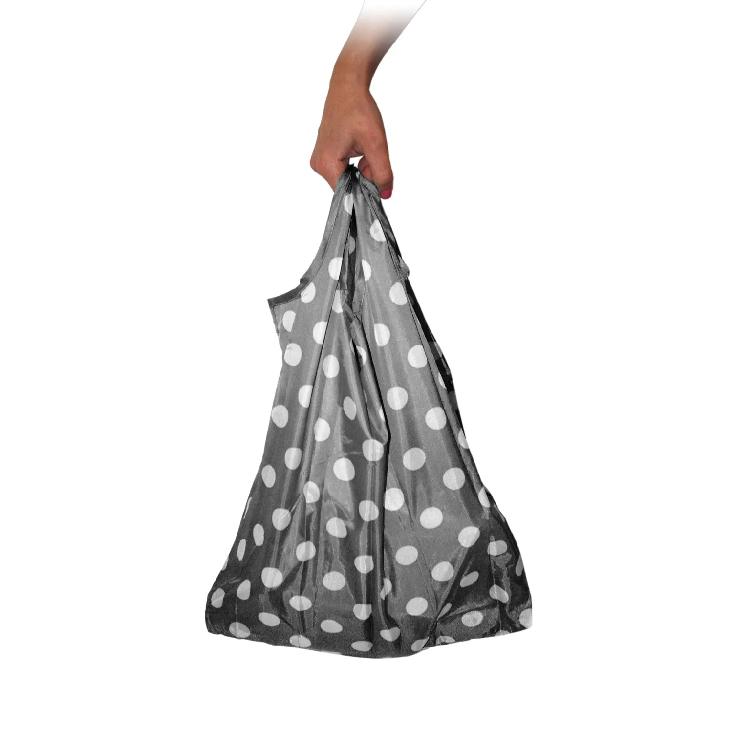 VinBouquet Borsa Spesa Pieghevole a Pois Nera