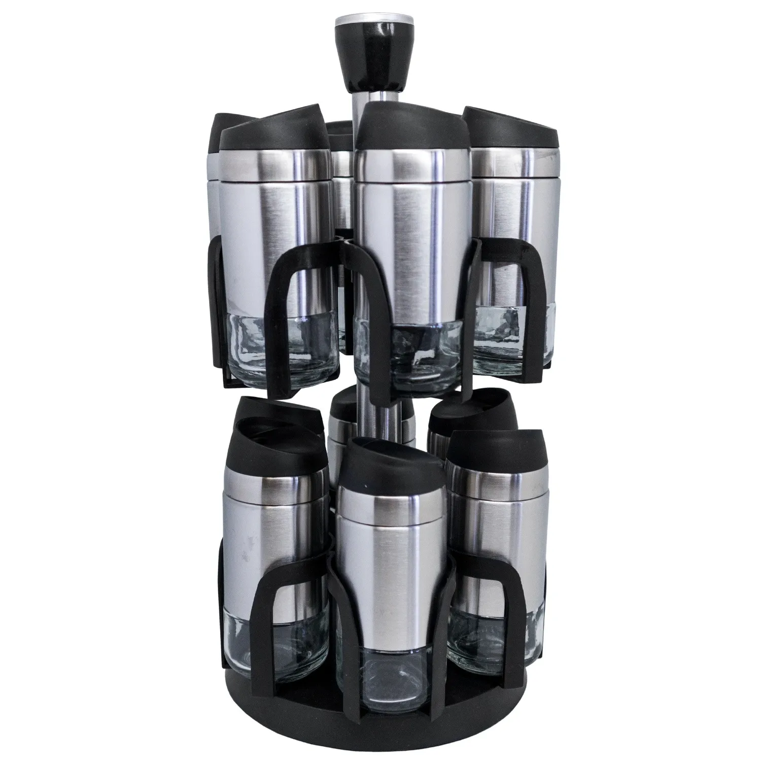 VinBouquet Portaspezie Girevole 12 Barattoli Acciaio Inox