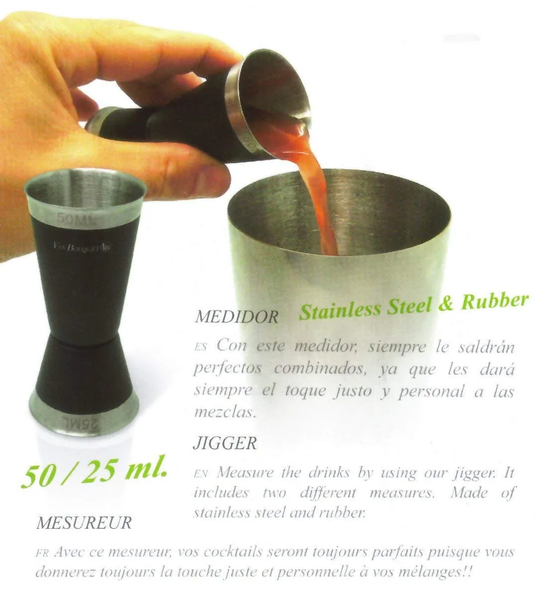 Vin Bouquet FIK 005 Jigger Cocktail 25/50 ml Nero