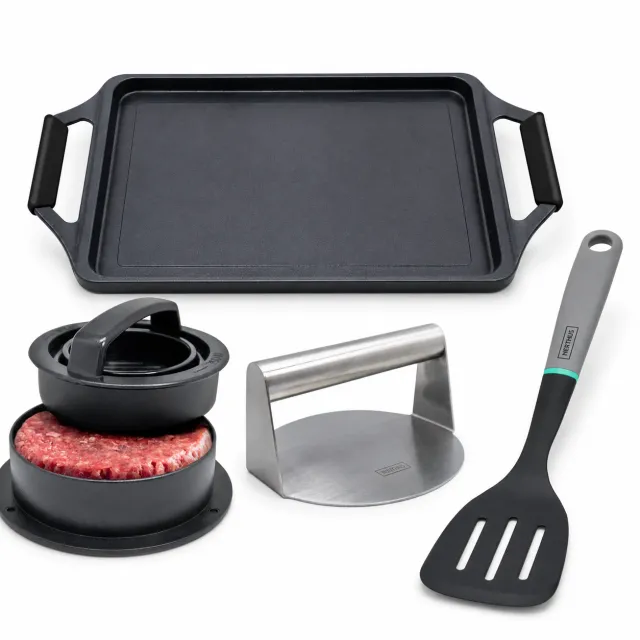 VinBouquet Speciale Burger Set Hamburger 4 Pezzi Piastra