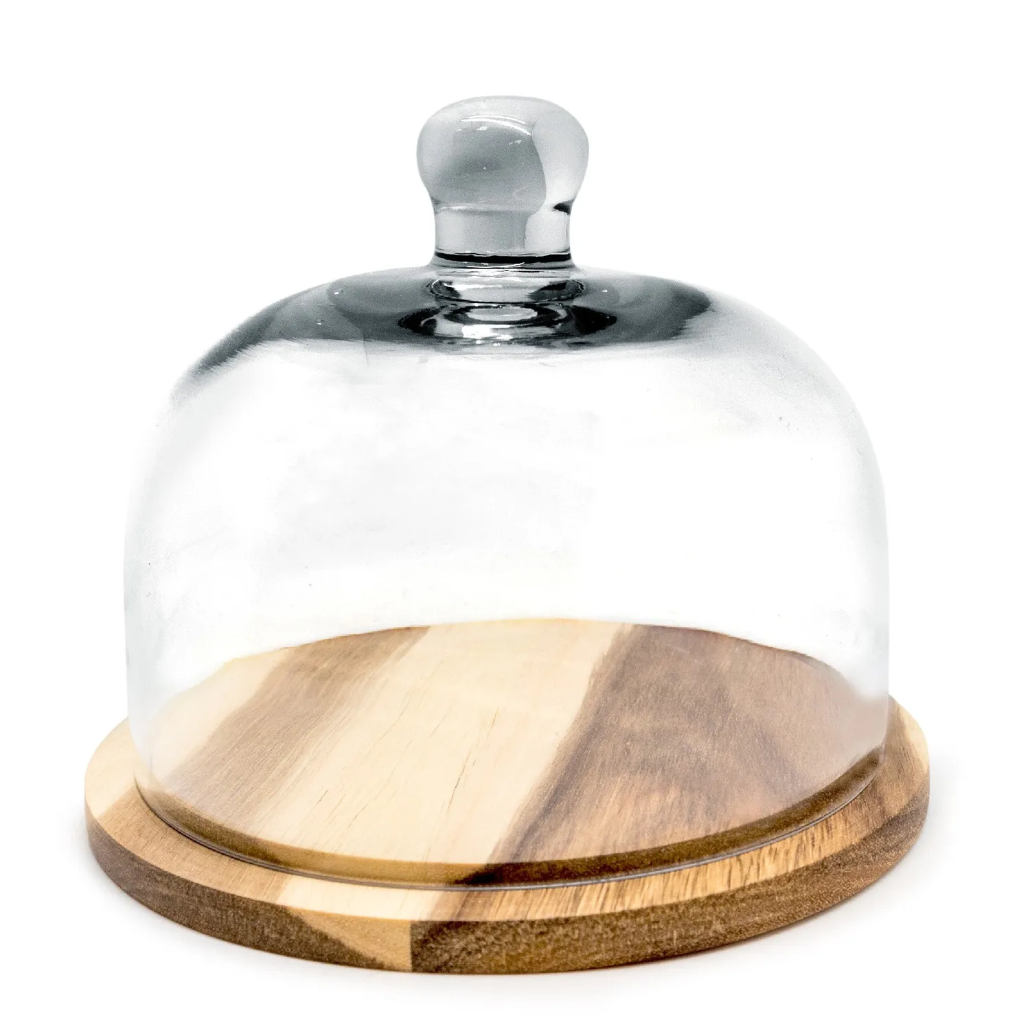 VinBouquet Formaggiera Legno Acacia campana vetro