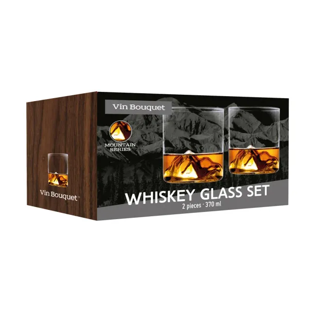 VinBouquet Montagna Set 2 Bicchieri Whisky 370 ml Vetro