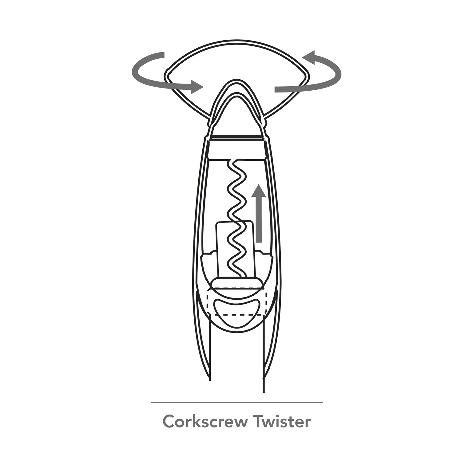 Vacu Vin Twister Corkscrew cavatappi per tappi naturali e sintetici