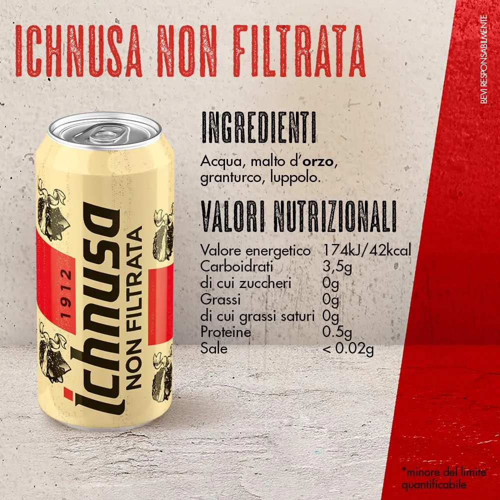 Ichnusa Non Filtrata birra 24 lattine da 44 cl