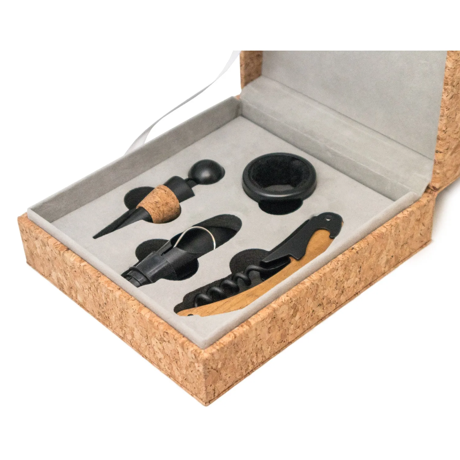 VinBouquet Set Accessori Vino 4 Pezzi in Sughero