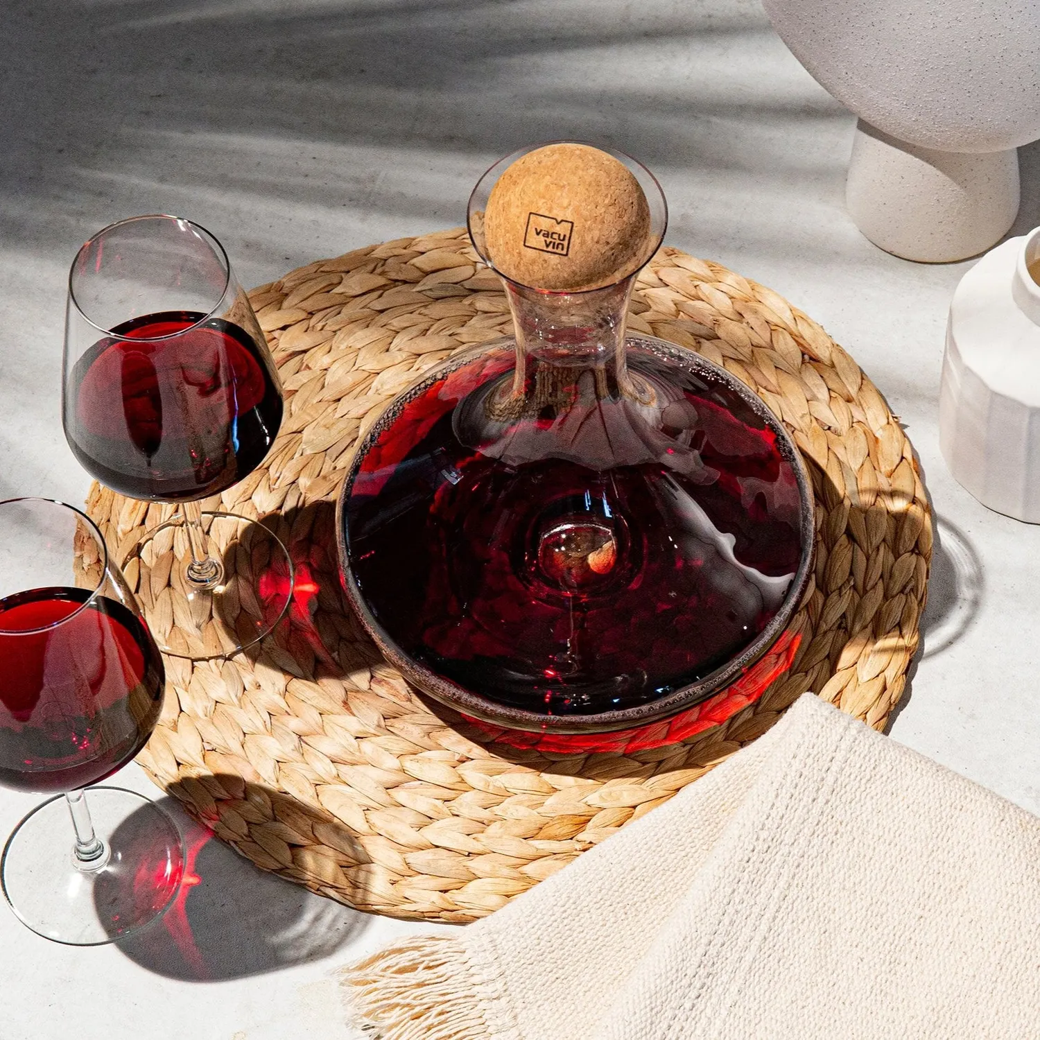 Vacuvin Decanter Vino Vetro Tappo Sughero
