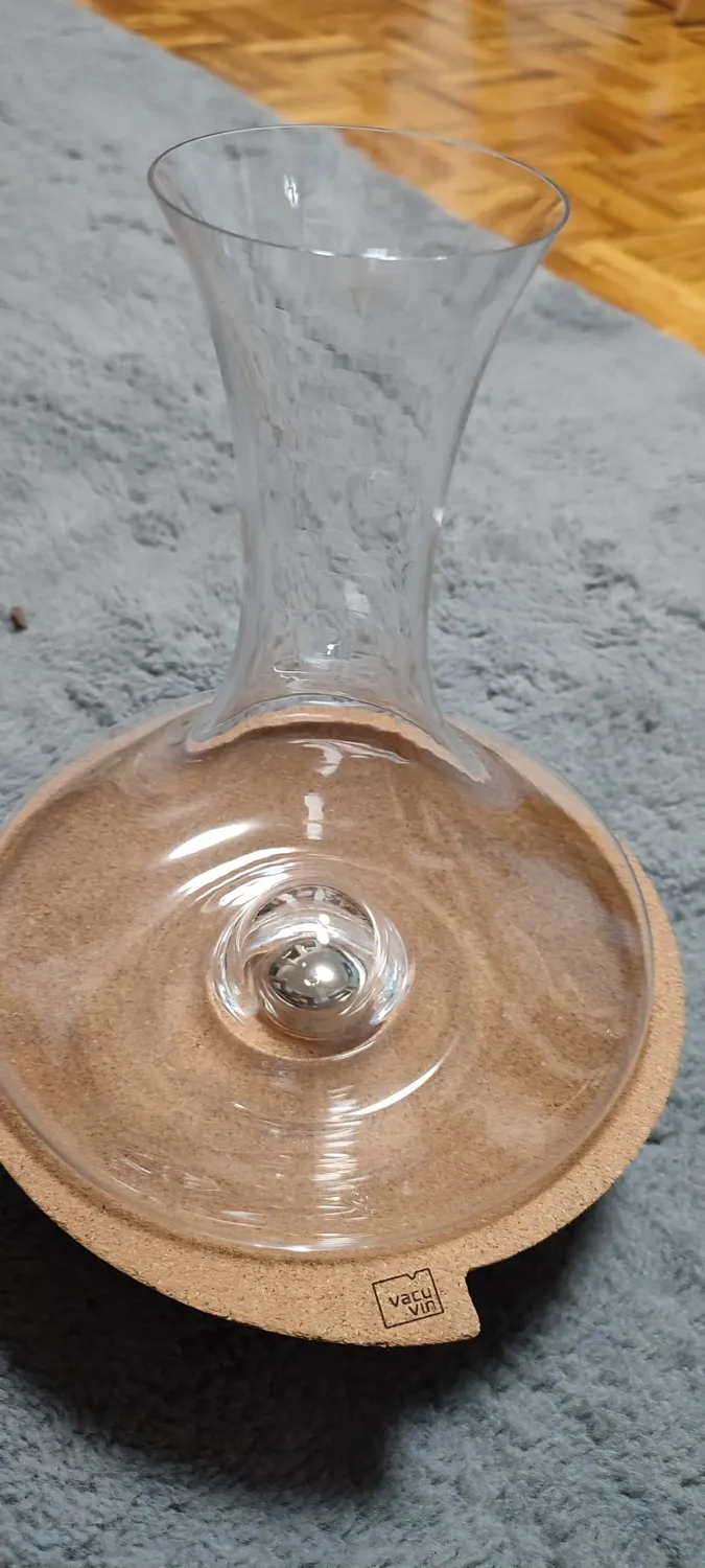Vacuvin Decanter Vino Girevole Cristallo e Sughero