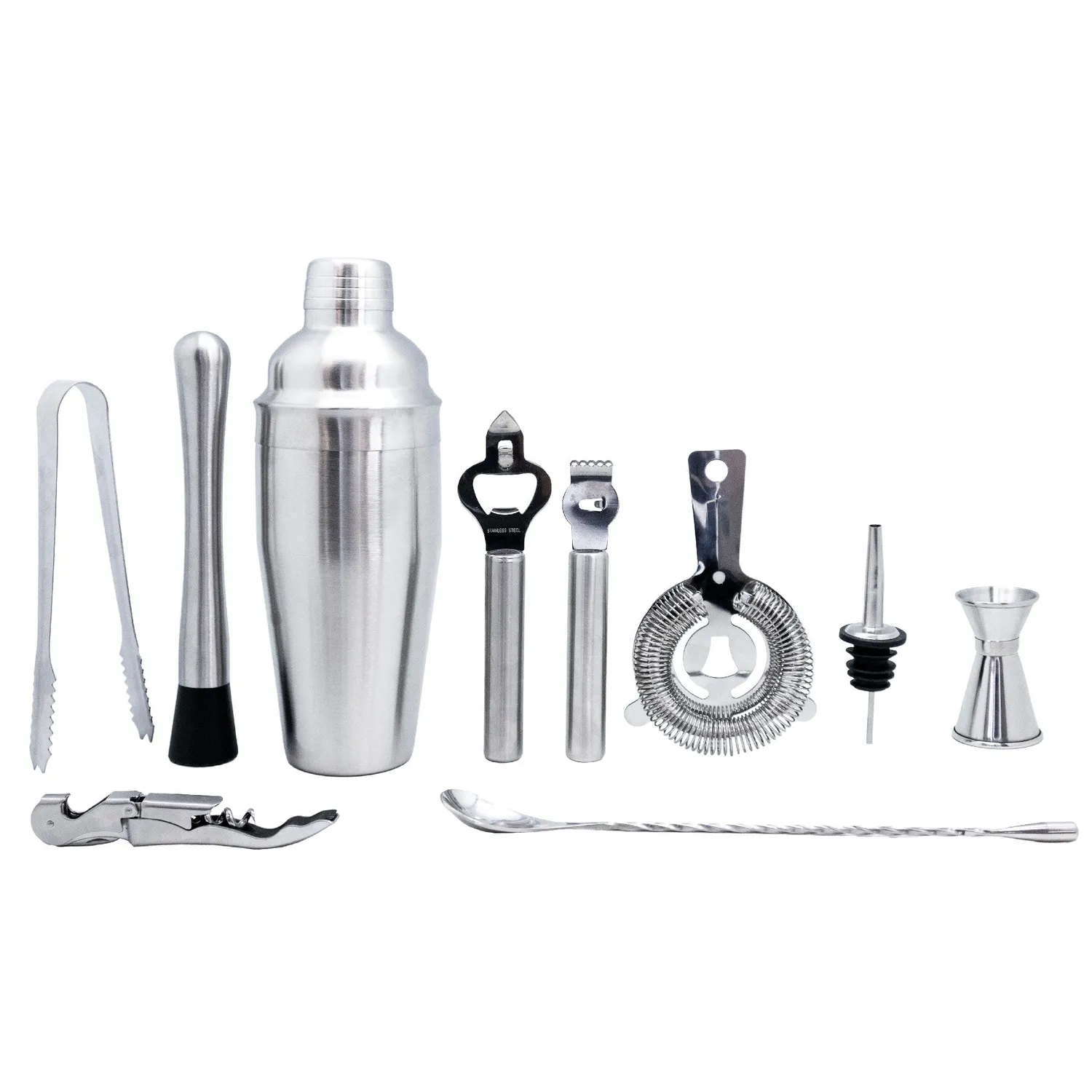 VinBouquet set cocktail con base in bambù e acciaio inox