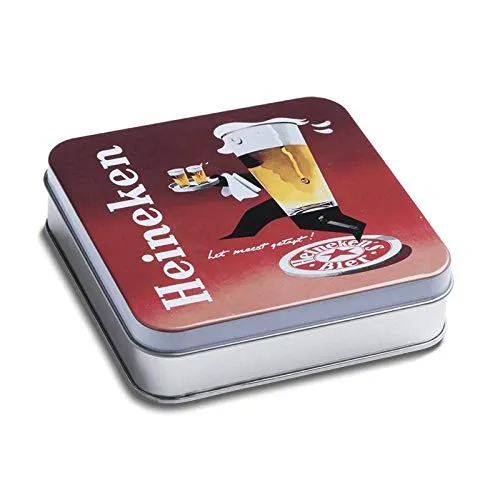 HEINEKEN BLADE set 4 sottobicchieri assortiti retrò in latta
