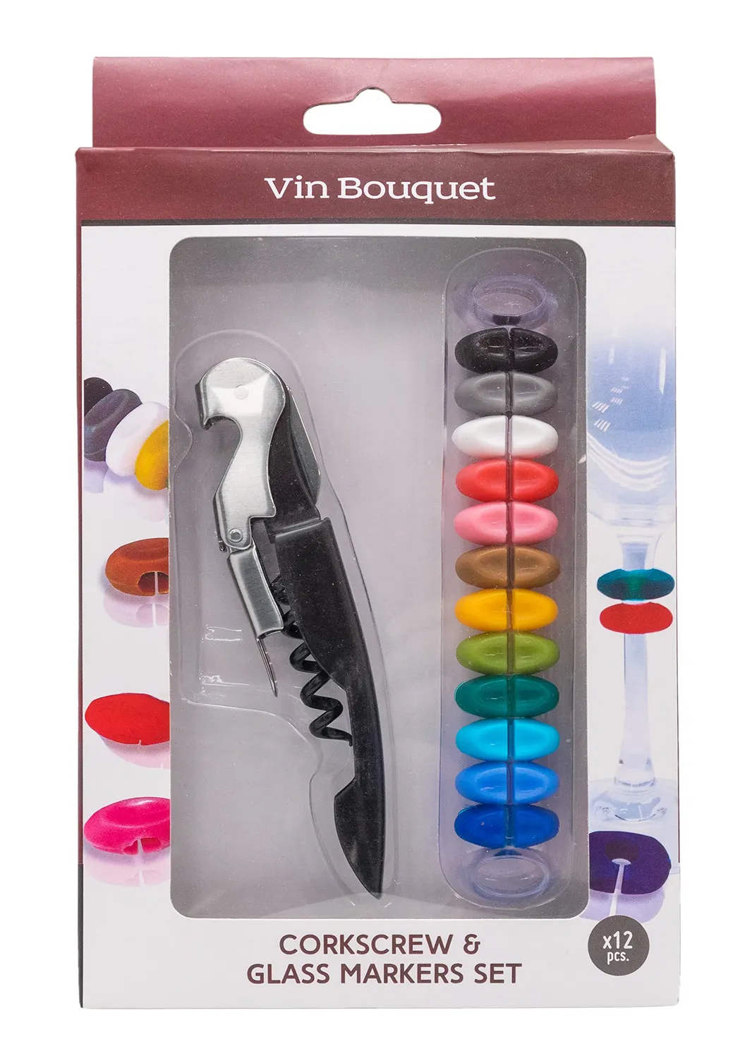 Vin Bouquet FI 044 Set Vino Cavatappi e Segnabicchieri