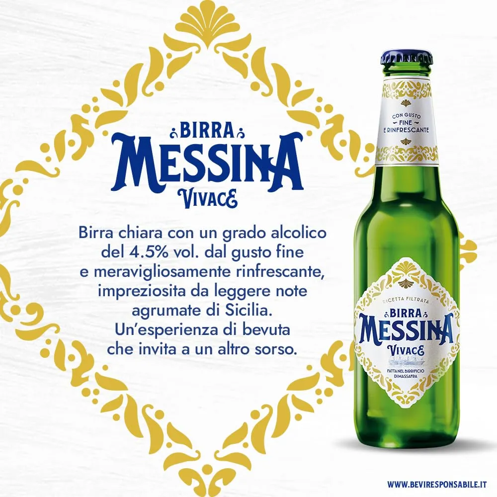 Messina Vivace birra lager 24 bottiglie 33cl agrumata 4,5%
