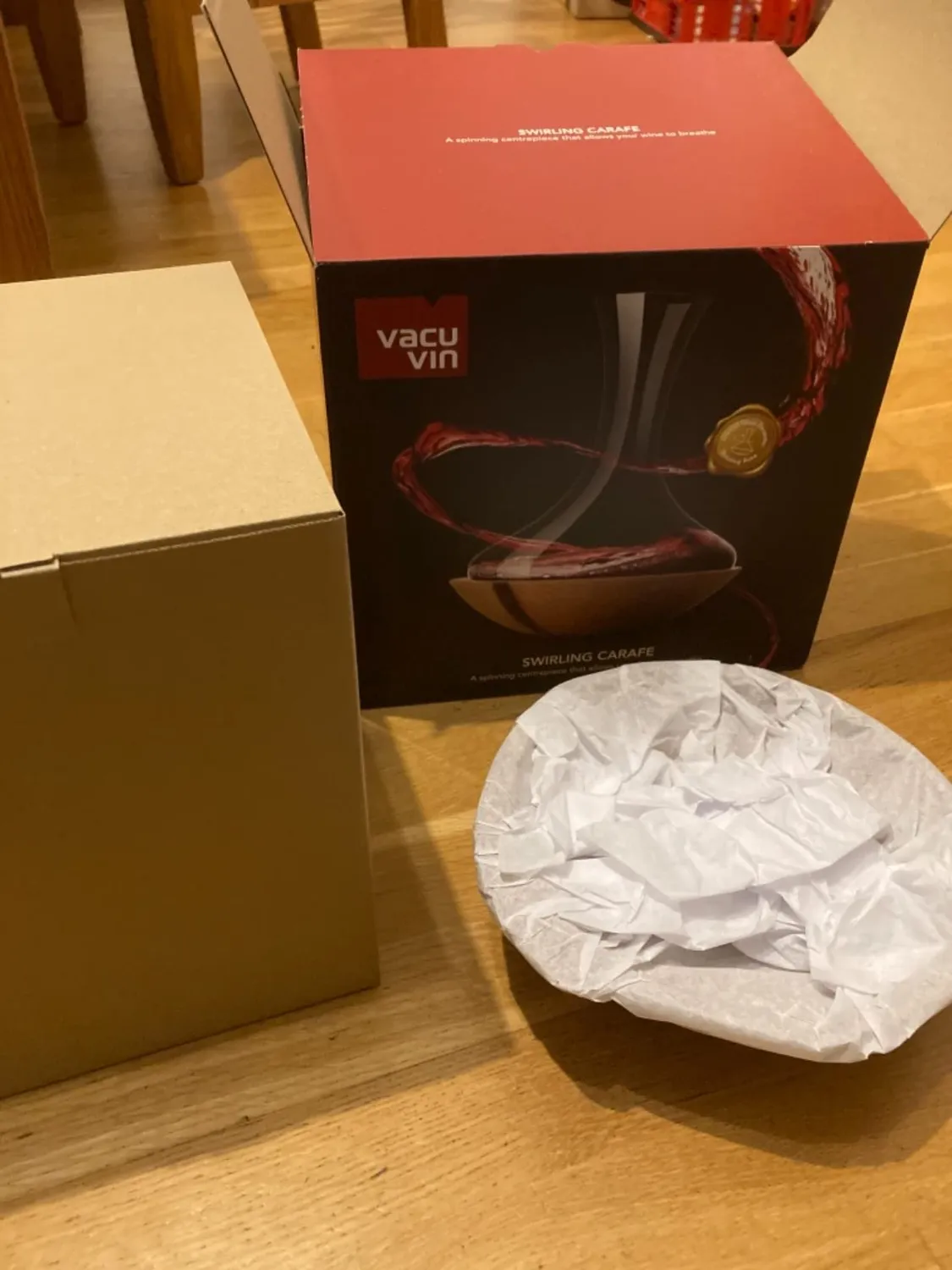 Vacuvin Decanter Vino Girevole Cristallo e Sughero