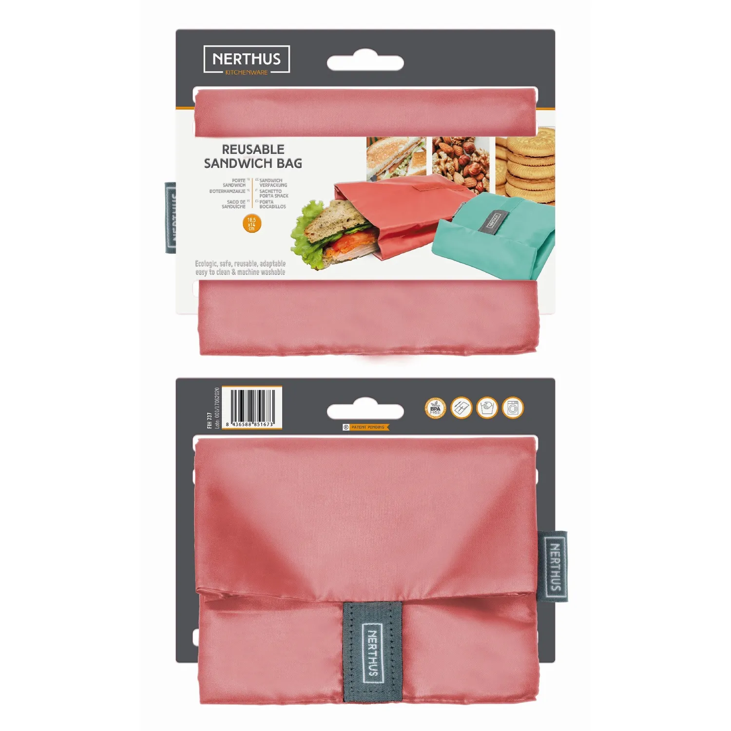 VinBouquet Borsa Panino Pieghevole Porta Panino Riutilizzabile