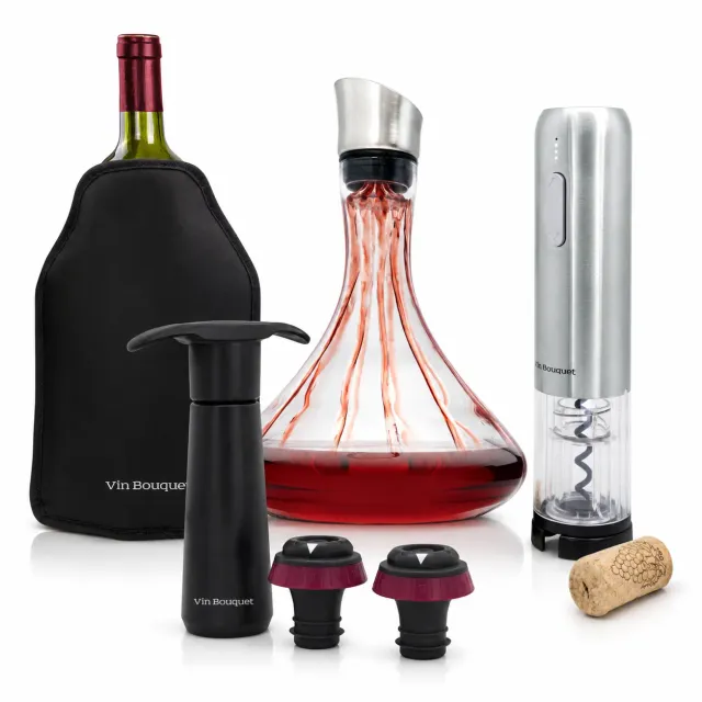VinBouquet Set Essenziale Vino Decanter 4 Pezzi