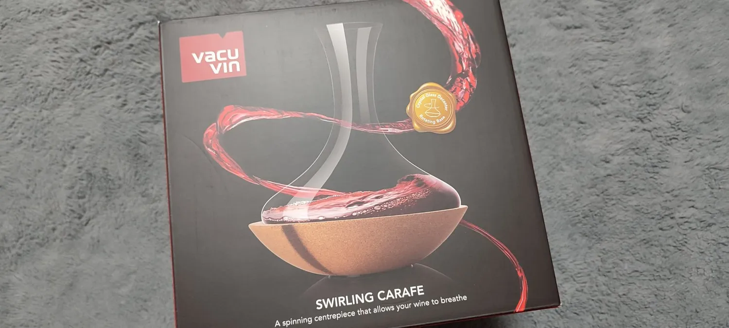 Vacuvin Decanter Vino Girevole Cristallo e Sughero