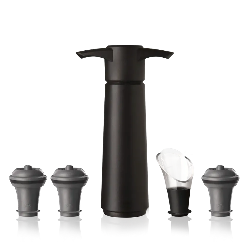 Vacu Vin Wine Saver Original pompa vino nero 4 pezzi sottovuoto