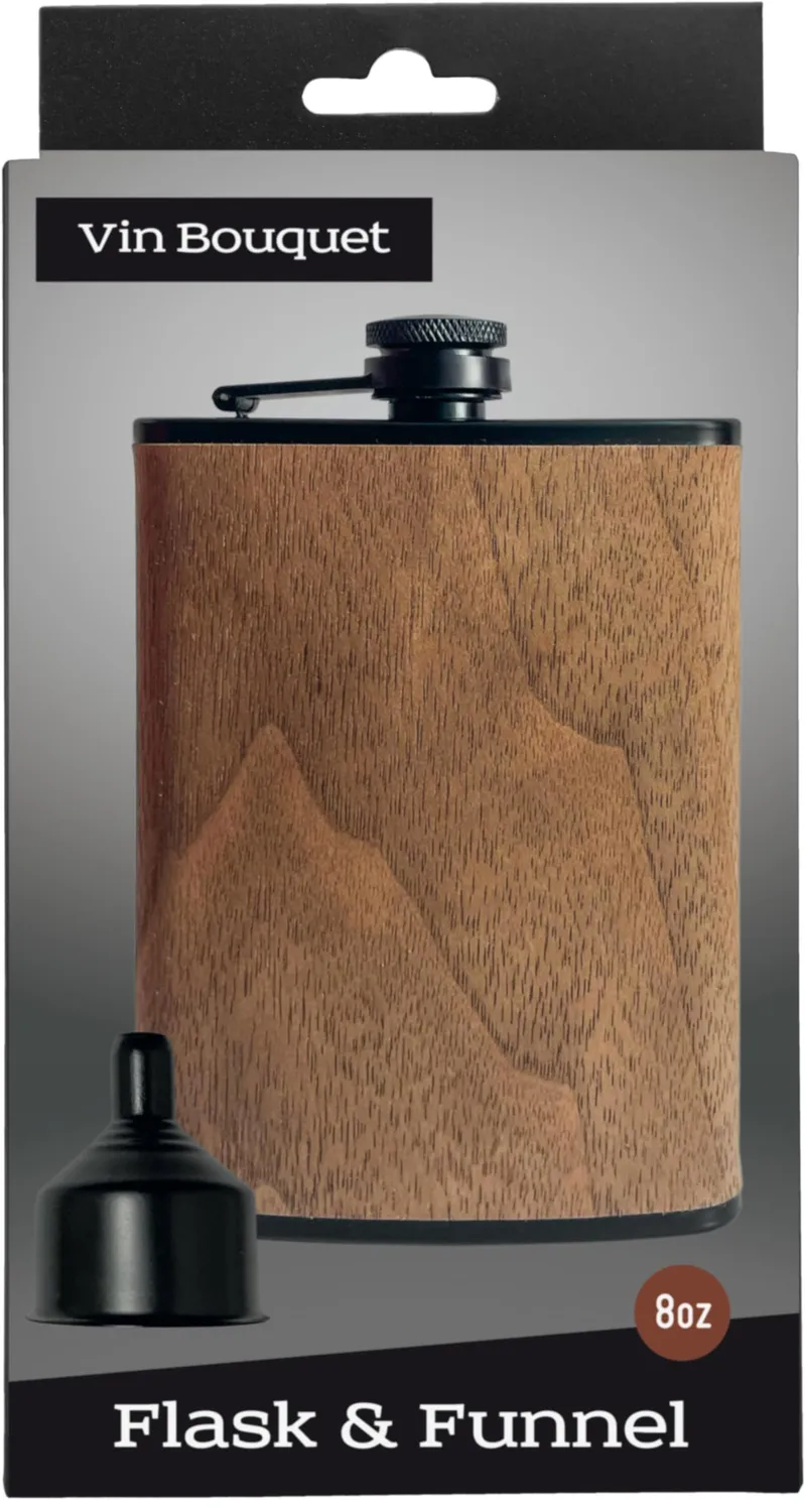 Vin Bouquet FIA 1277 fiaschetta inox legno 8 oz imbuto