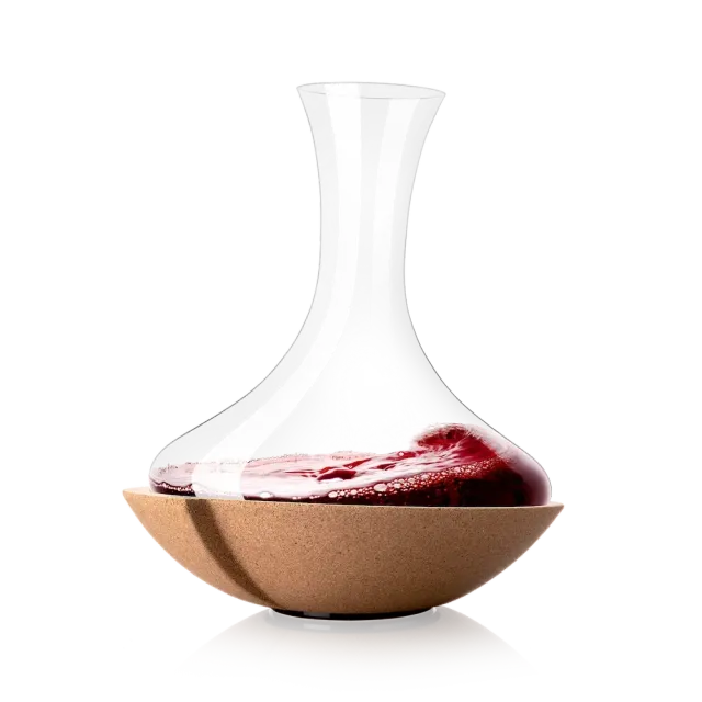 Vacuvin Swirling Decanter Vino in Cristallo con Sughero