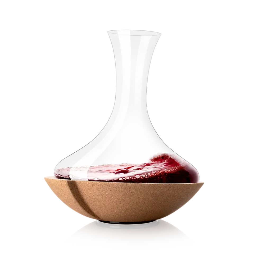 Vacuvin Swirling Decanter Vino in Cristallo con Sughero