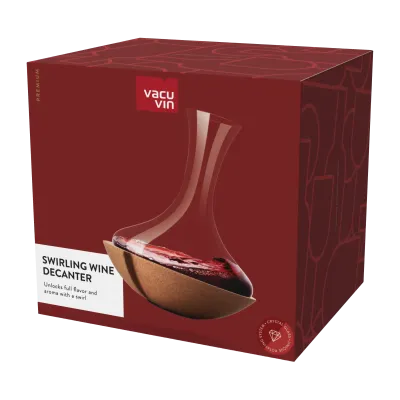 Vacuvin Swirling Decanter Vino in Cristallo con Sughero