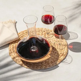 Vacuvin Swirling Decanter Vino in Cristallo con Sughero