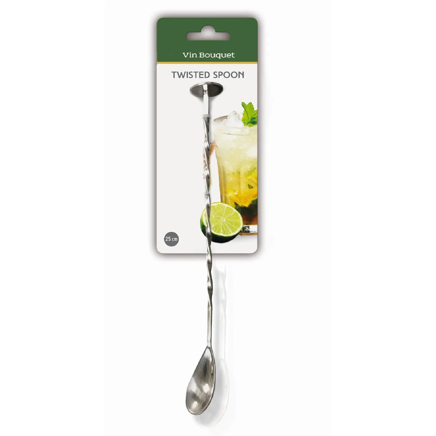 VinBouquet cucchiaio tornito per cocktail 25 cm in acciaio inox