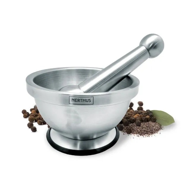 VinBouquet Mortaio Acciaio Inox antiscivolo spezie