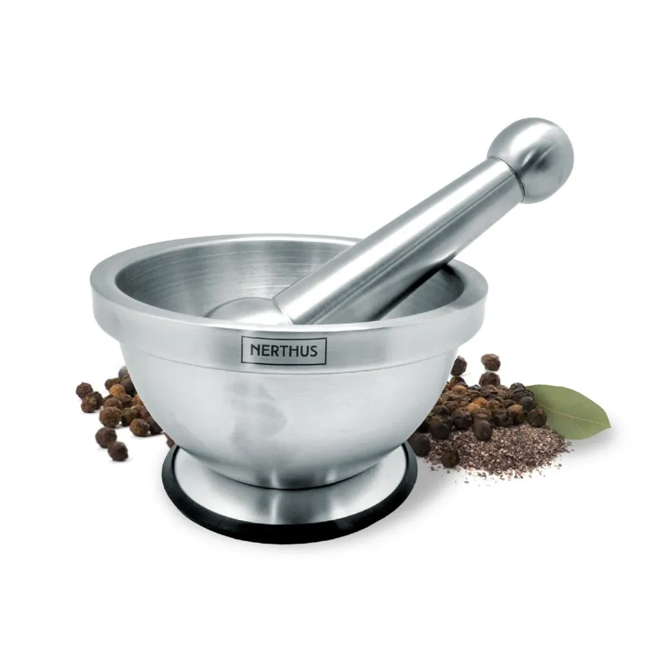 VinBouquet Mortaio Acciaio Inox antiscivolo spezie