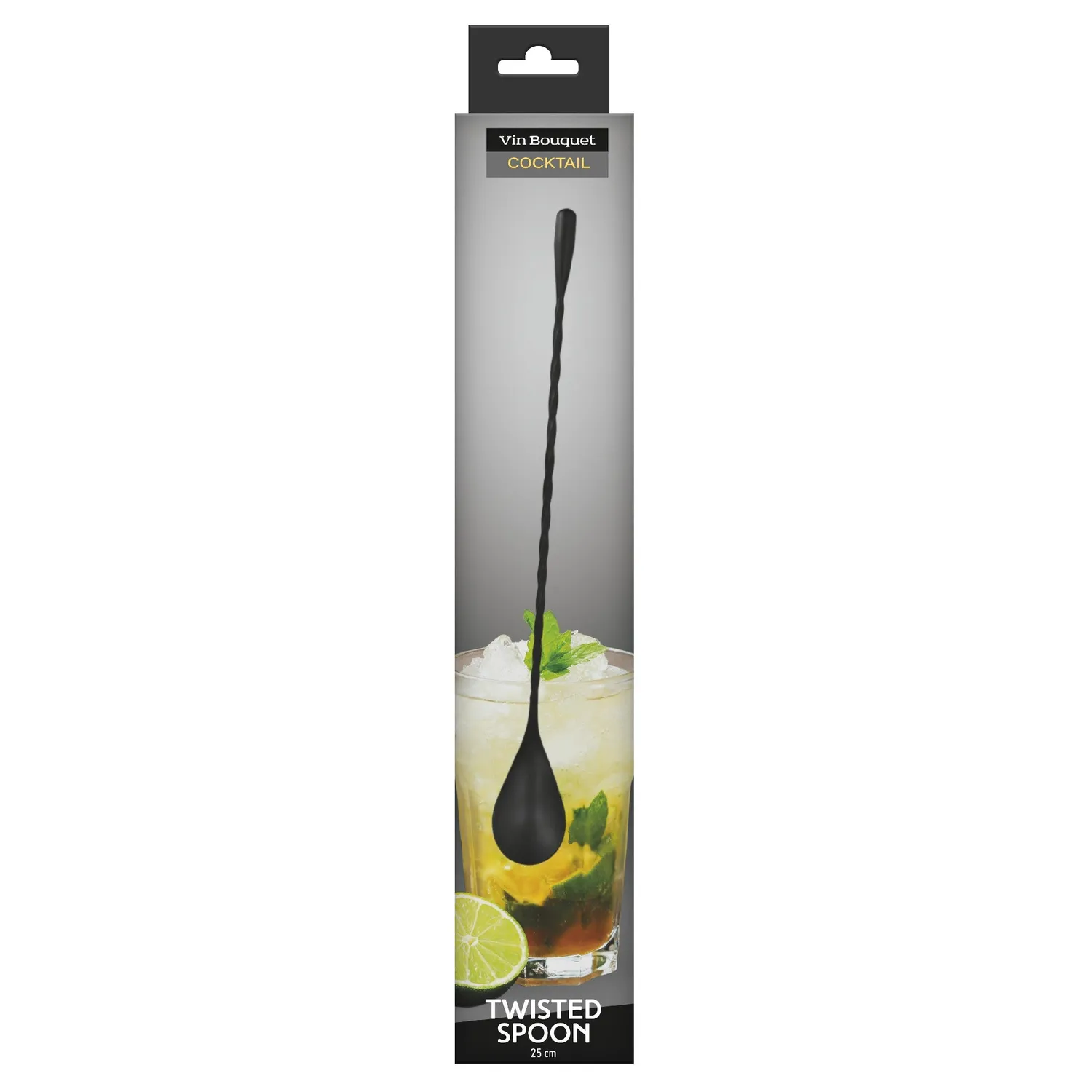 VinBouquet Cucchiaio da Cocktail Nero in acciaio inox