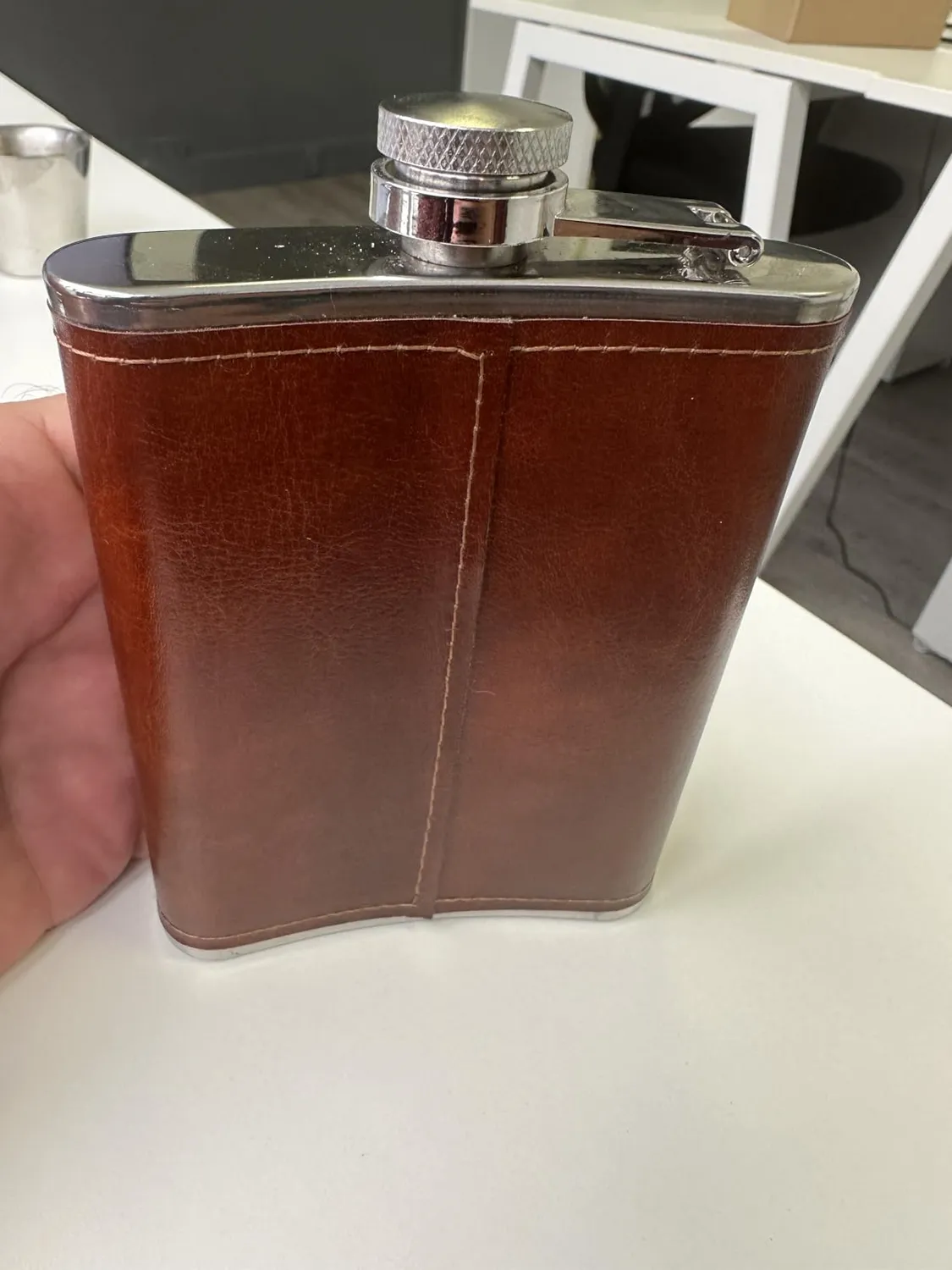 Vin Bouquet FIA 484 fiaschetta 30 ml acciaio inox e pelle
