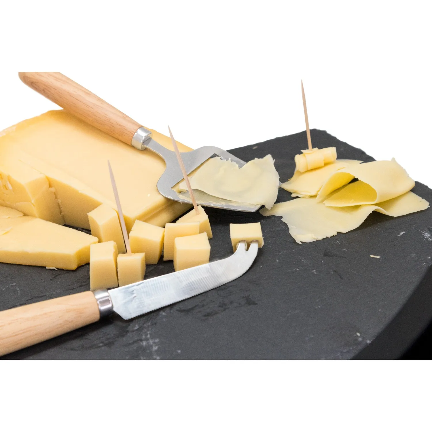 VinBouquet set coltelli formaggio manico legno 2 pezzi