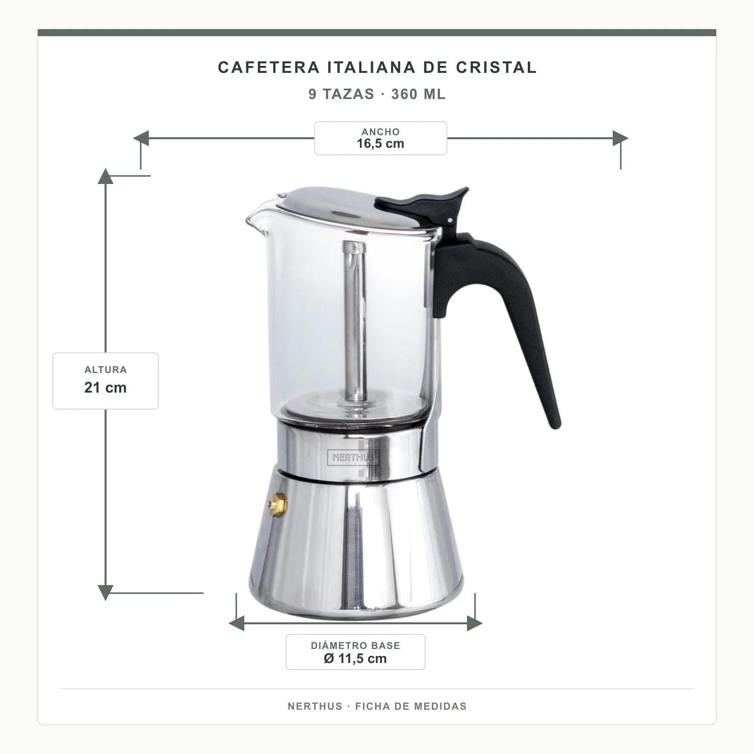 VinBouquet Caffettiera italiana in vetro