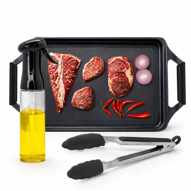 VinBouquet Set Barbecue Piastra Grill 43 cm + Spray + Pinze