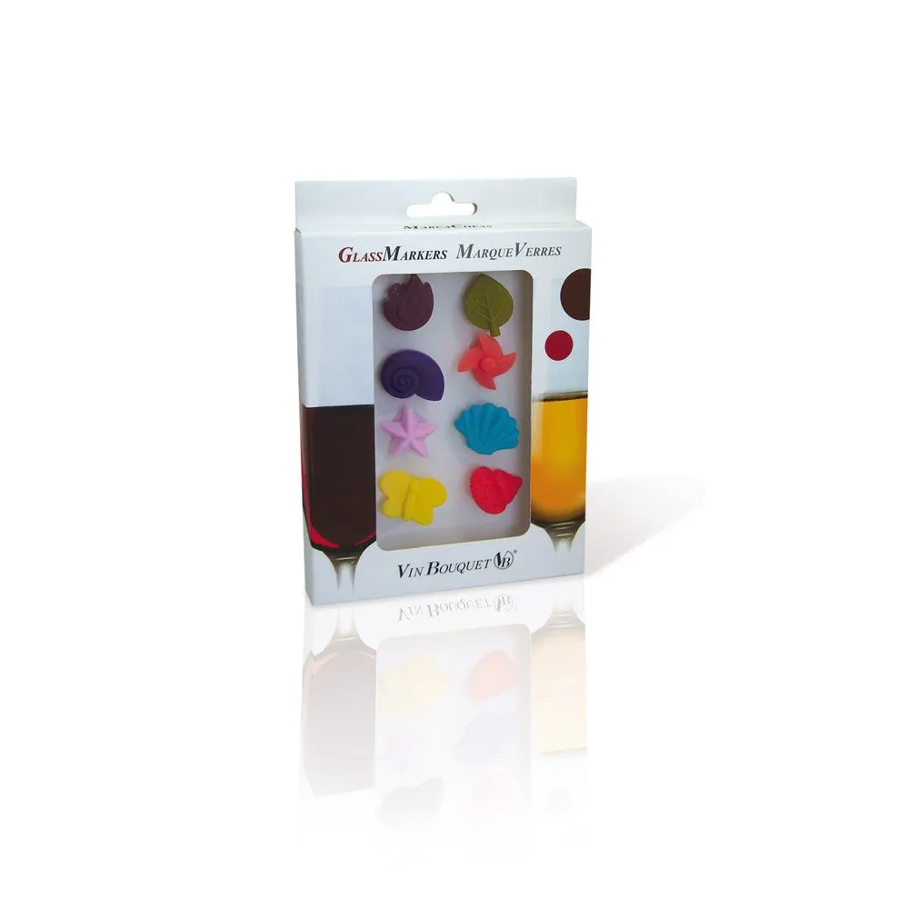 Vin Bouquet FIA 010 segnabicchieri in silicone a ventosa set 8