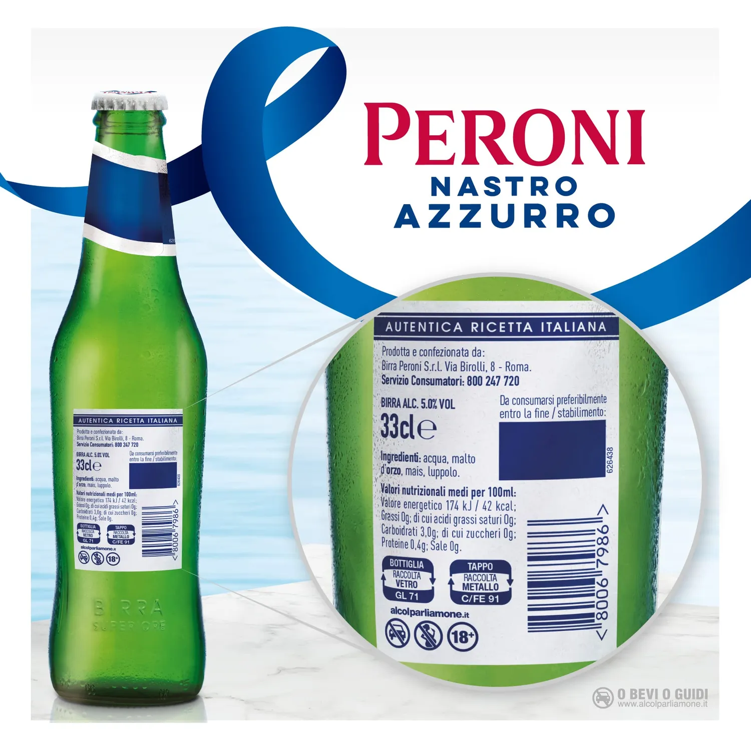 Peroni Nastro Azzurro Birra Premium Lager