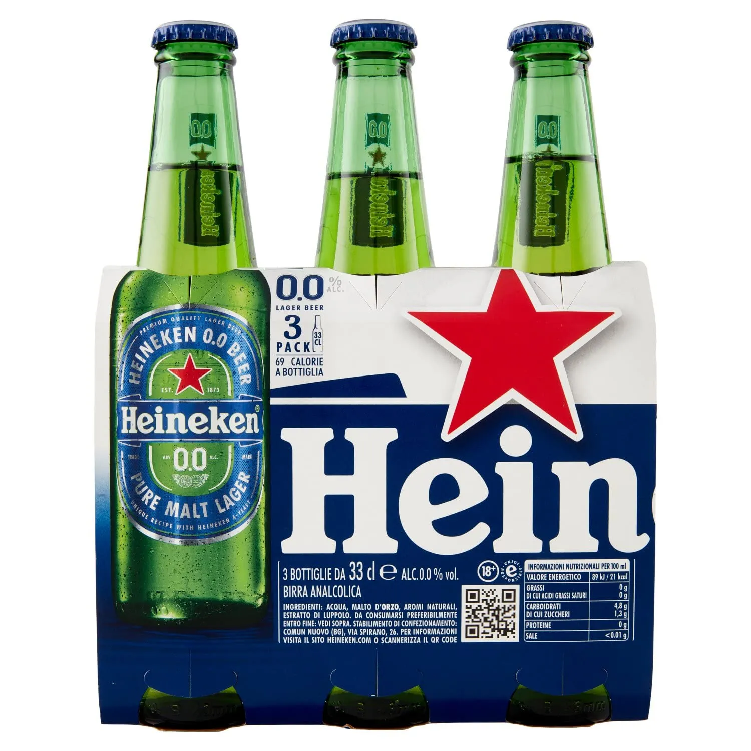 Heineken 0.0 Birra Analcolica 3x33cl Bottiglia