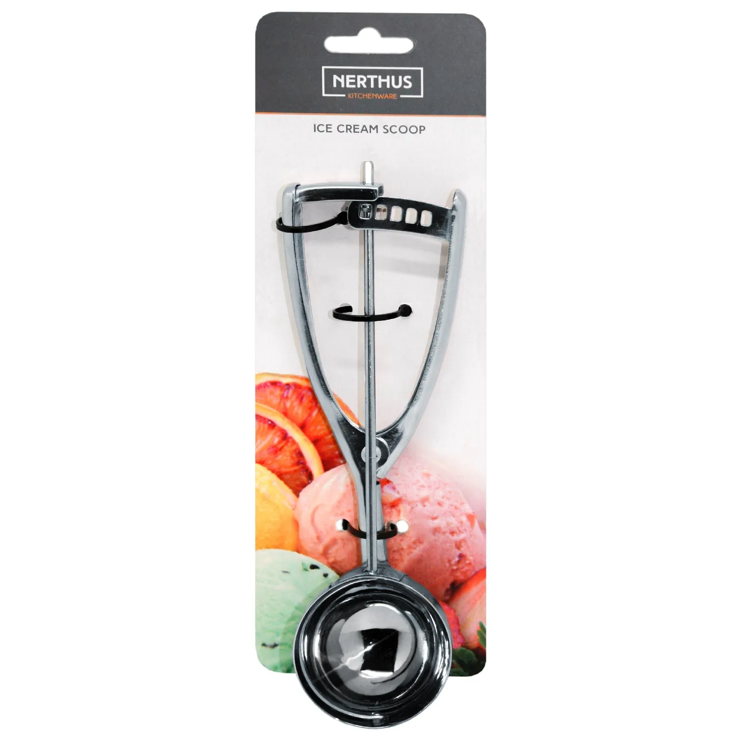 VinBouquet cucchiaio per gelato in acciaio inox con meccanismo a pressione