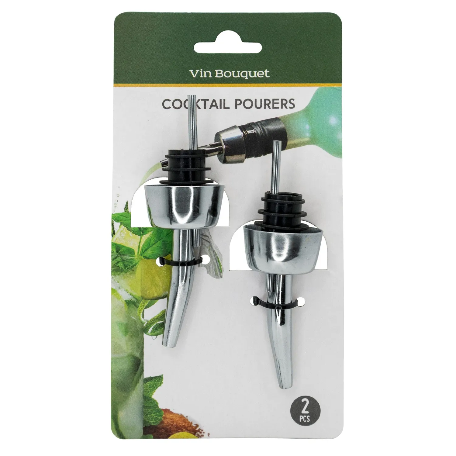 VinBouquet Versatore Cocktail Acciaio Set 2 Pezzi Antigoccia