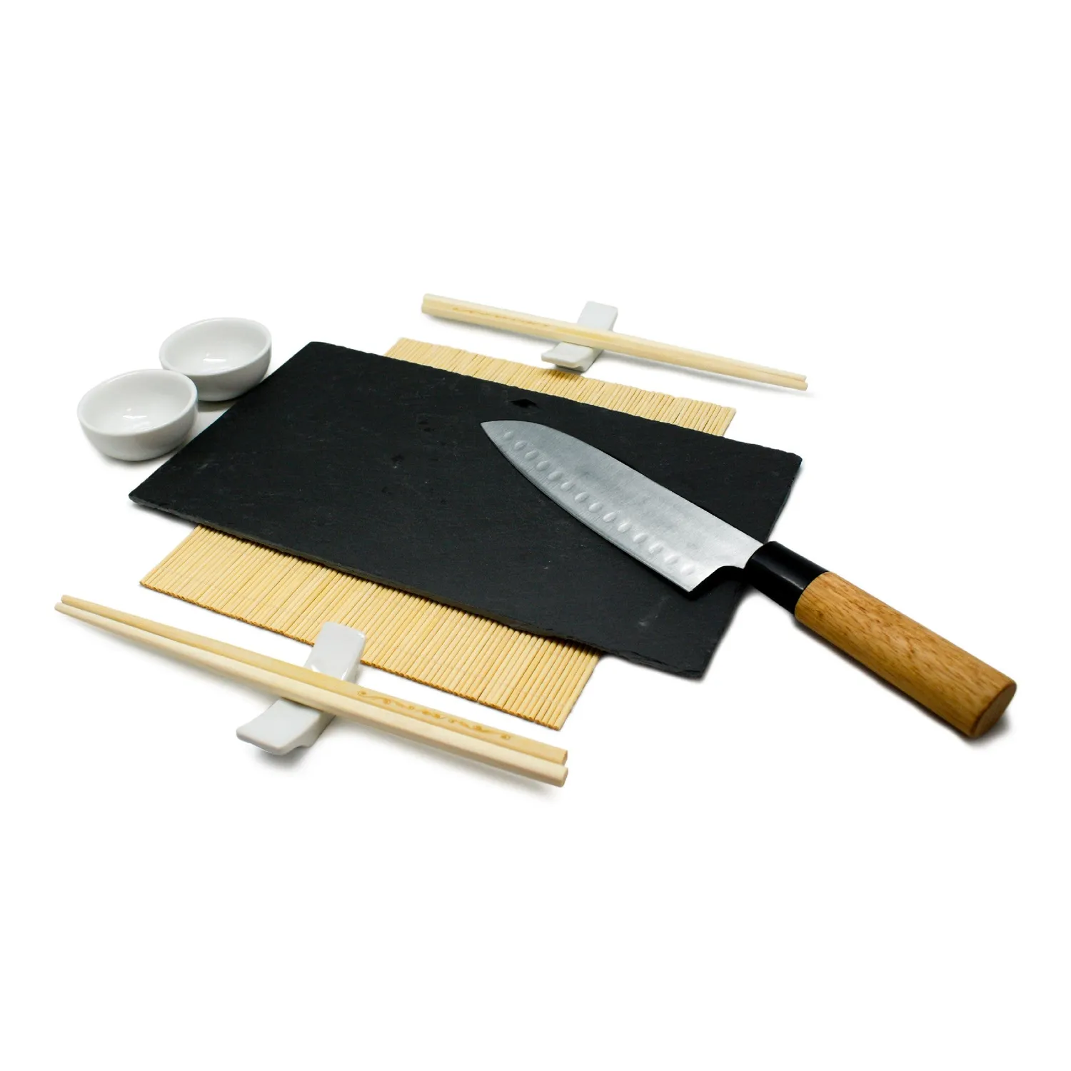 VinBouquet set per sushi con coltello, ardesia e accessori