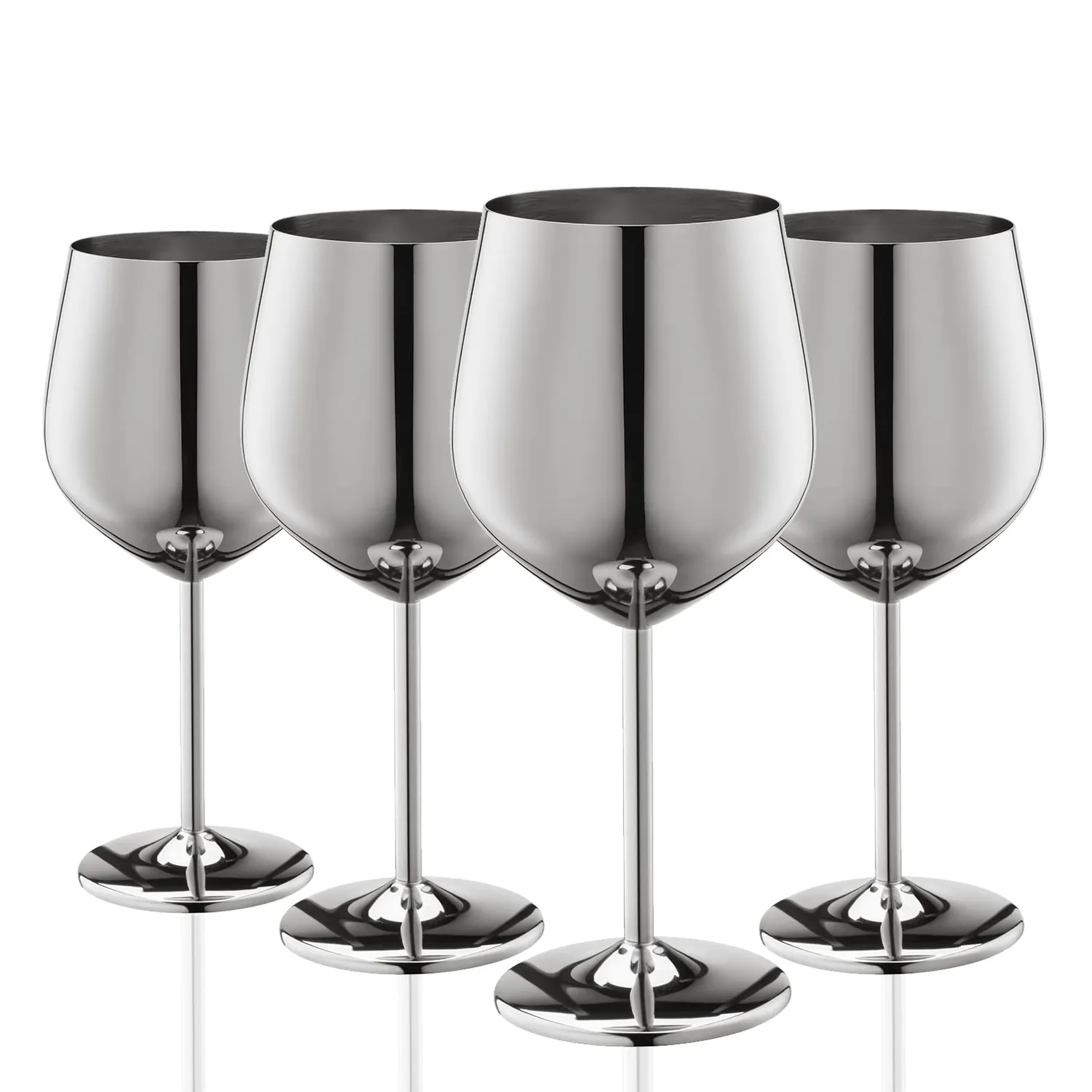Wotor calici da vino acciaio inox 4x540ml infrangibili