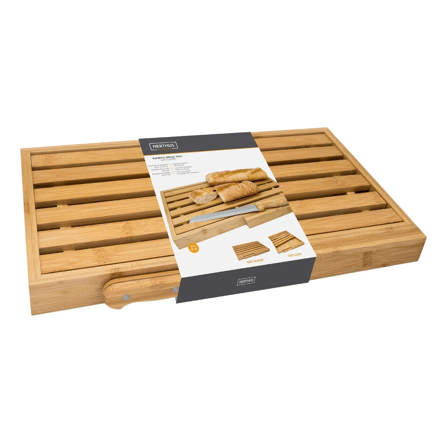 VinBouquet Tagliere Bambù con Coltello 40x23,5 cm