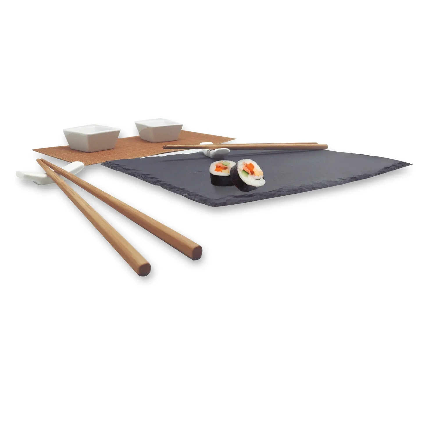 VinBouquet set sushi vassoio ardesia 7 pezzi ceramica