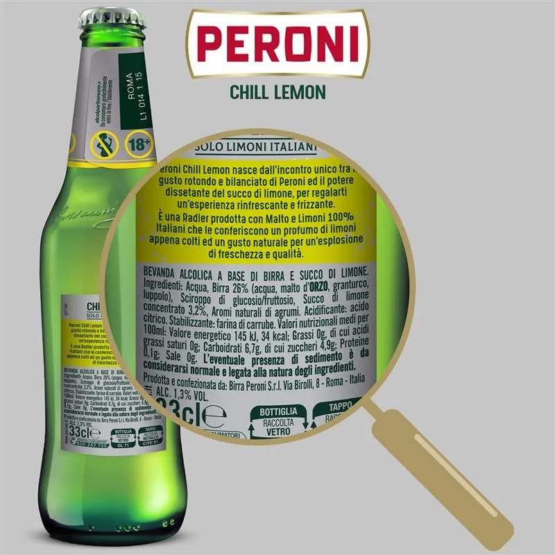 Peroni Chill Lemon radler limone 24x33 cl 1,3%