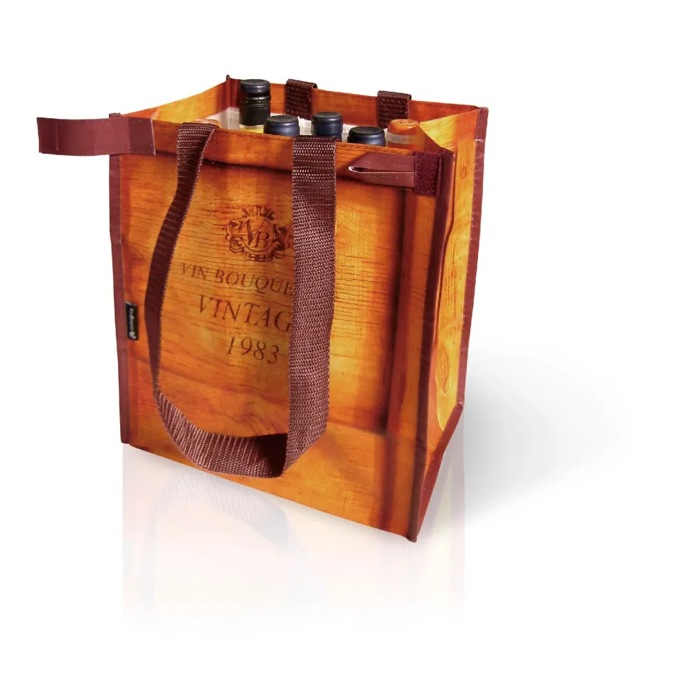 VinBouquet Borsa 6 Bottiglie Stile Antico Pieghevole