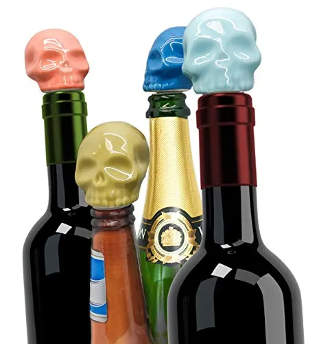 Vin Bouquet FIT 437 Tappo Bottiglia Teschio Ceramica 4 pz