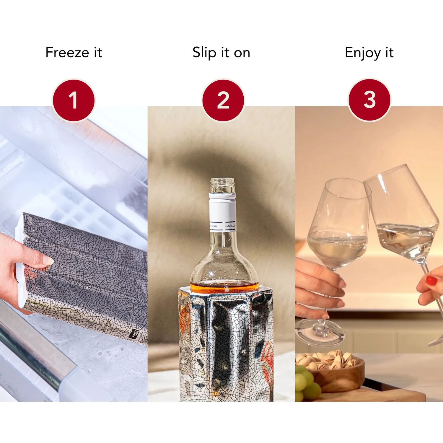 Vacuvin Duo manicotti refrigeranti birra e vino 2 pezzi