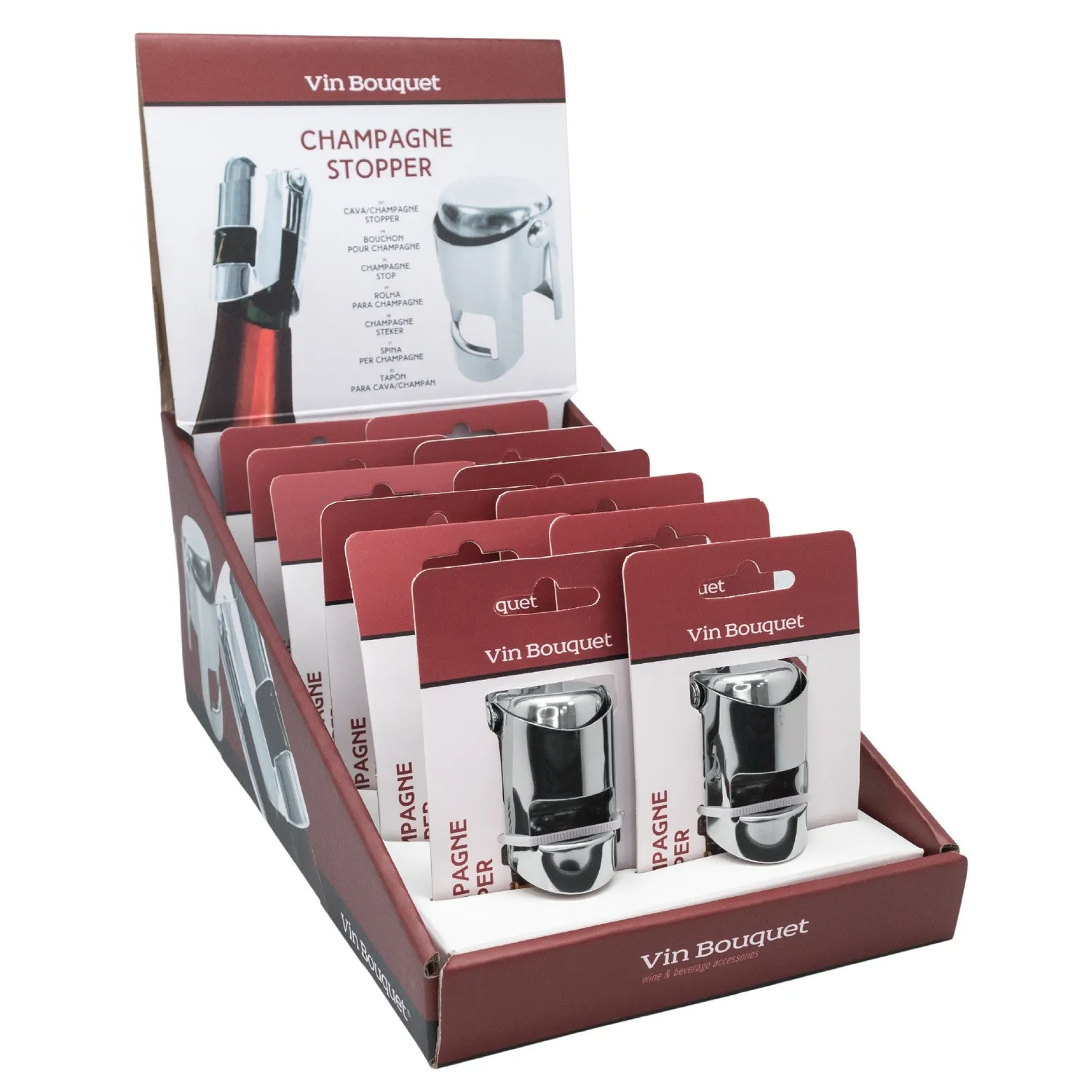 VinBouquet Tappo Spumante Champagne Acciaio Argento